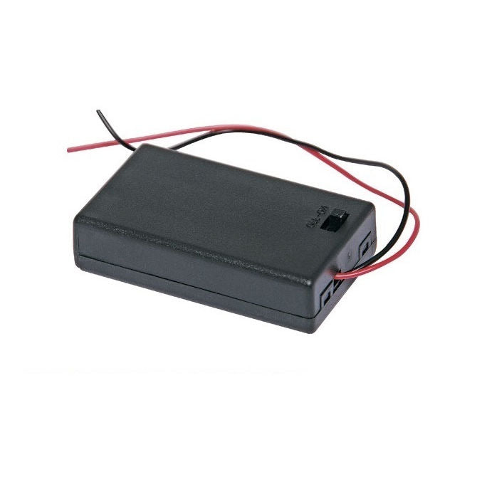 1000022 | BAT-HOL-AAA-02SSW (5 Pcs) --- Holders Battery Accessories - AAA Battery Holder 2 x AAA Side by Side - Enclosed with switch - 63 x 26 x 16 - Acetal