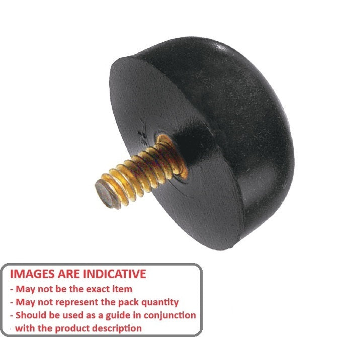 1133297 | LVL-15RS --- Domed Bumpers - 25.4x22.225 mm - 10-24 UNC - 4.76mm - - Elastomer Bumper