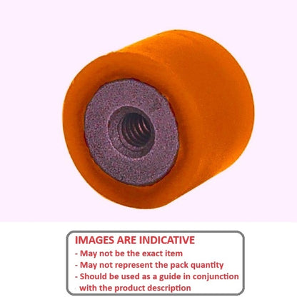 1142020 | AU-811RS --- Cylindrical Female Thread Bumpers - 31.75x25.4 mm - 1/4-20 UNC - 6.35mm - - Polyurethane Bumper