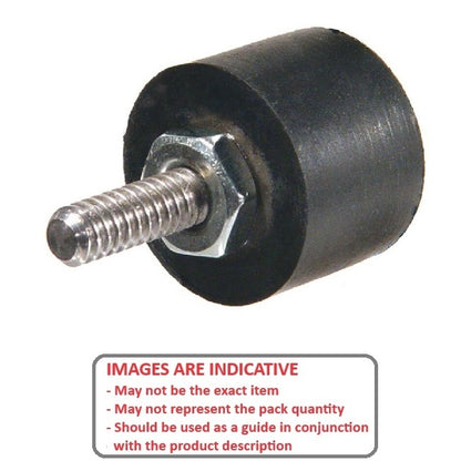 1118912 | FRB-30RS --- Cylindrical Male Thread Bumpers - 19.05x15.875 mm - 5/16-18 UNC - 7.94mm - x 1/2 Standard - Neoprene Rubber Bumper