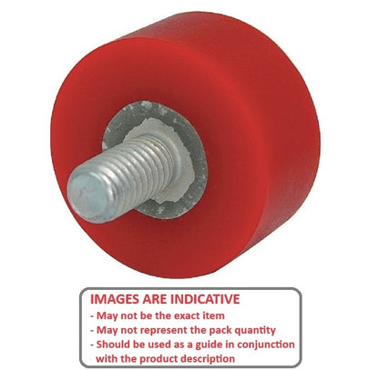 1149660 | RR-1502RS --- Cylindrical Male Thread Bumpers - 38.1x38.1 mm - 5/16-18 UNC - 7.94mm - Standard - Polyurethane Bumper
