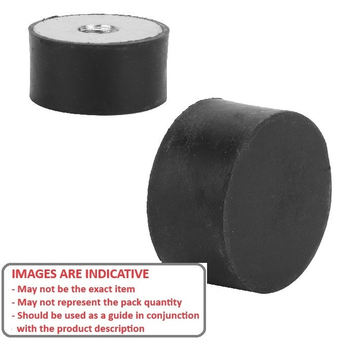1107605 | CFB015-20-040M-R45 (40 Pcs) --- Buffer Mounts - 15x20 mm - M4x0.7 Female - Natural Rubber Mount