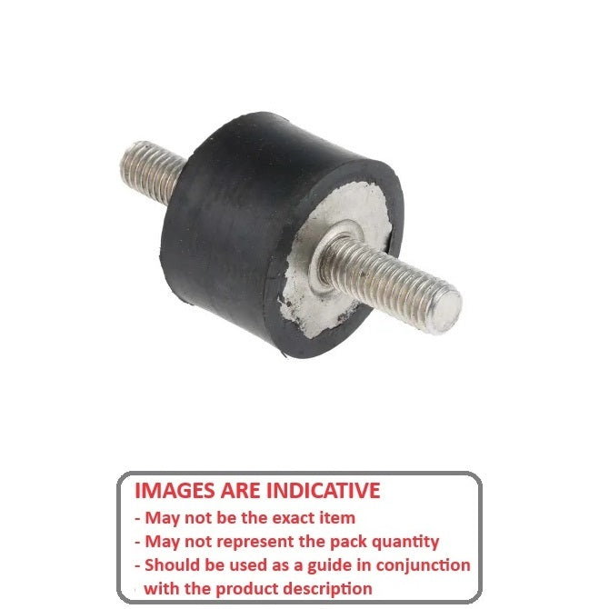 1112608 | CMM016-15-040M-R60 --- Bobbin Mounts - 16x15 mm - M4x0.7 - Natural Rubber