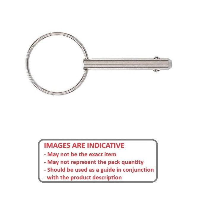 1056405 | BLP-048-0254-K2-S4 --- Ball Lock Pins - 4.76x25.4 mm - 304 Stainless Steel Keyring Style Pin