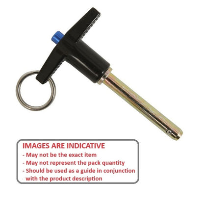 1074336 | BLP-060-0500-TI-S17 (Each) --- Ball Lock Pins - 6x50 mm - 17-4 PH Stainless / Aluminium Handle No Shoulder Pin