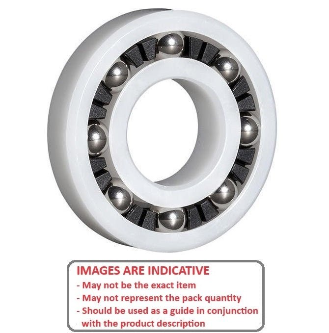 1151589 | P-WR13240-AS6 (Each) --- Plastic Bearings - 31.75x50.8 - 12.700 / 13.970 - Acetal with Stainless 316 Balls Bearing