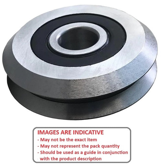 1046299 | SMR45.72-012-YY-VP-8.128 --- Plain Guide Wheels Dual Vee - Guide Wheel Size Reference 3 - 45.72x15.875 mm - Stainless Steel AISI 440C
