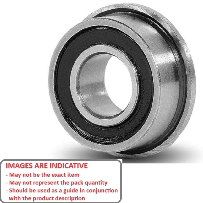 1098743 | FWMR3512-2RS-ECO (Each) --- Single Row Ball Bearings - 12x35x11 mm / 12.8 mm Flanged - Chrome Steel SAE 52100 Bearing
