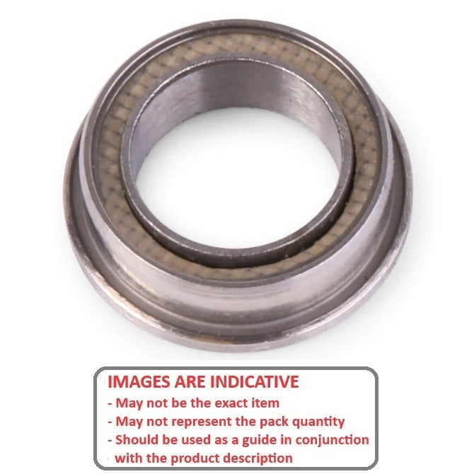 1086217 | SFR6A-TTS-MC5-G9 (50 Pcs) --- Single Row Ball Bearings - 9.525x22.225x7.142 mm Flanged - Stainless Steel AISI 440C Bearing