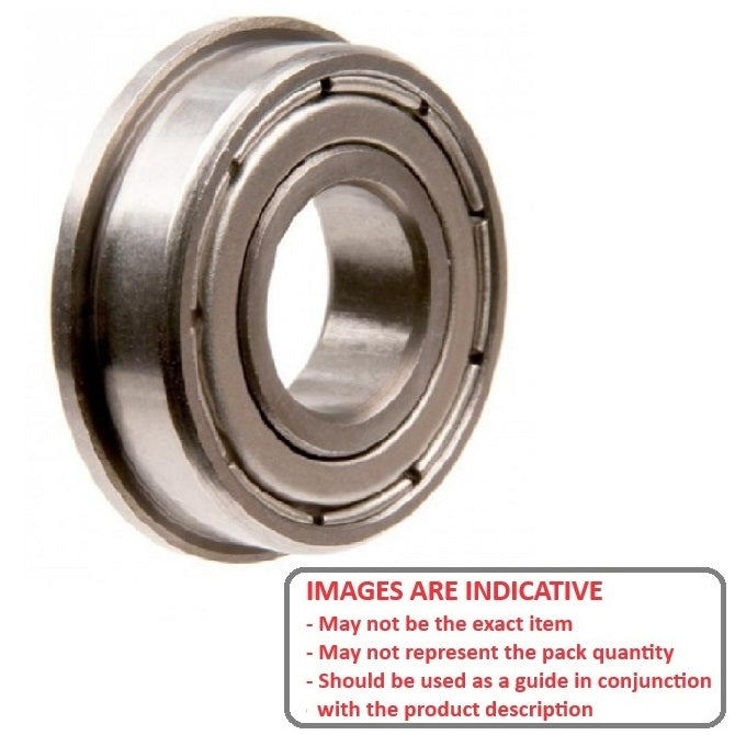 1097954 | SF6801-ZZ-JP6 (PK-100) --- Single Row Ball Bearings - 12x21x5 mm Flanged - Stainless Steel AISI 440C Bearing