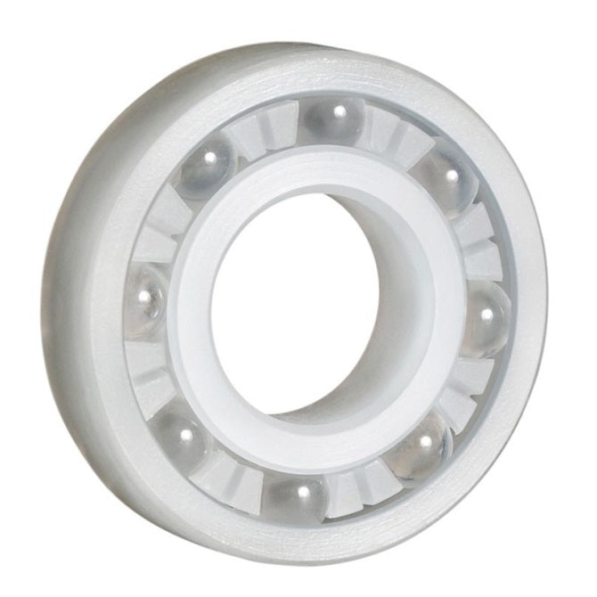 Plastic Bearings - 4.763x12.7x3.969 mm - PVDF with Glass Balls