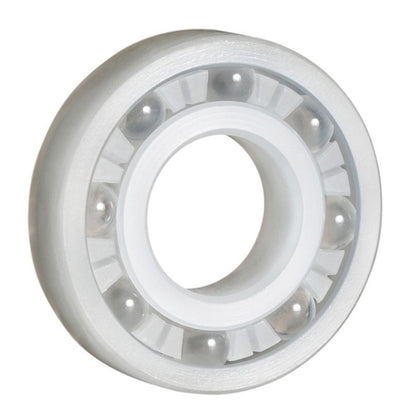Plastic Bearings - 4.763x12.7x3.969 mm - PVDF with Glass Balls