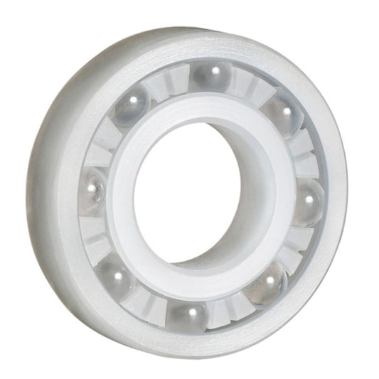 Plastic Bearings - 4.763x12.7x3.969 mm - PVDF with Glass Balls