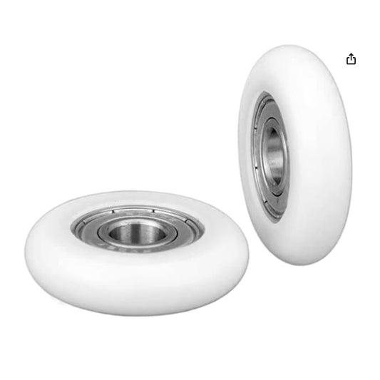 Nylon Tyre Through Bore Convex Rollers - 35x8x7 mm - Stainless Steel AISI 420C and Acetal