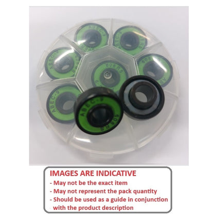 1223716 | W608-1-RG-SKATE-PK8 (8 Pcs) --- Skate Board and Skating Bearings - For general skating Extended inner ring one side - SET OF 8 Bearings - 8x22x7 inner width 12.5 - - Chrome Steel / Nylon Cage Bearing