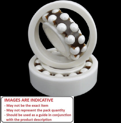 1108191 | CZR-1202-NY-DRY --- Double Row Ball Bearings - 15x35x11 mm Self Aligning - Ceramic Zirconia - Nylon Cage - No Lubricant Bearing