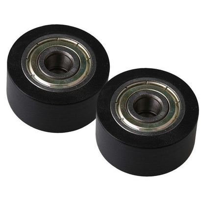 1130489 | NR-0250-060-180-B-ZZ (2 Pcs) --- Idler with Bearing Rollers - 25x6x18 mm - Nylon Covered Chrome Steel Roller
