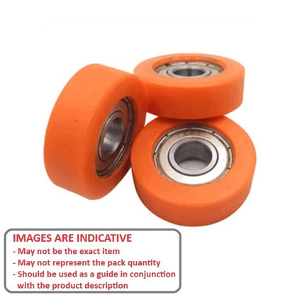 1125731 | NR-0220-060-070-O-ZZ (2 Pcs) --- Idler with Bearing Rollers - 22x6x7 mm - Nylon Covered Chrome Steel Roller