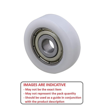 1130430 | NR-0250-050-090-W-ZZ (2 Pcs) --- Idler with Bearing Rollers - 25x5x9 mm - Nylon Covered Chrome Steel Roller
