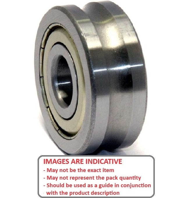 1042619 | USR188A-YO-ZZ (Each) --- Yoyo Bearings - Type Concave Bearing 6.35 x 12.7 x 4.8 mm - Shielded Bearing - Stainless Steel - U-Groove
