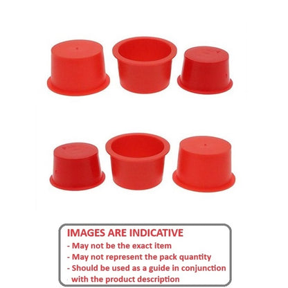 1106528 | BNGCAP-149-124-R (30 Pcs) --- Bungs and Caps - 14.94x12.39 mm - Red - Plastic Bung