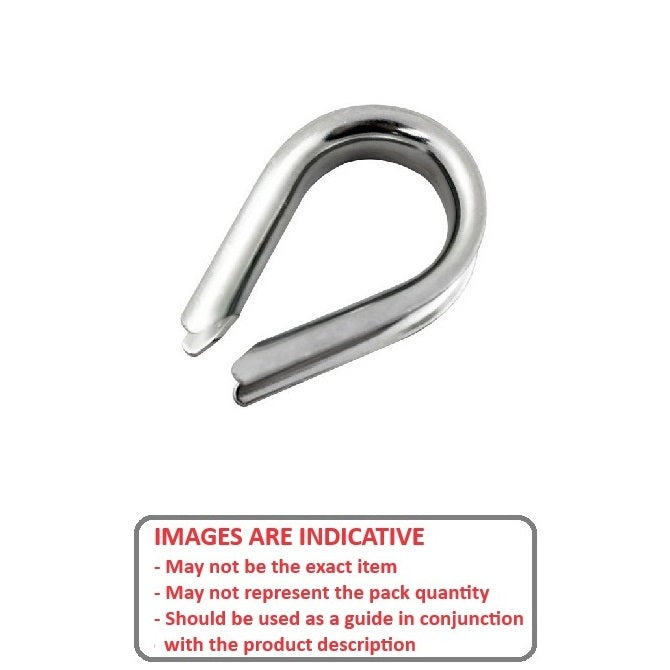 1079543 | TH-064 (Each) --- Thimbles Cable Attachments - 6.35x47.625x17.463 mm - Stainless Steel Attachment