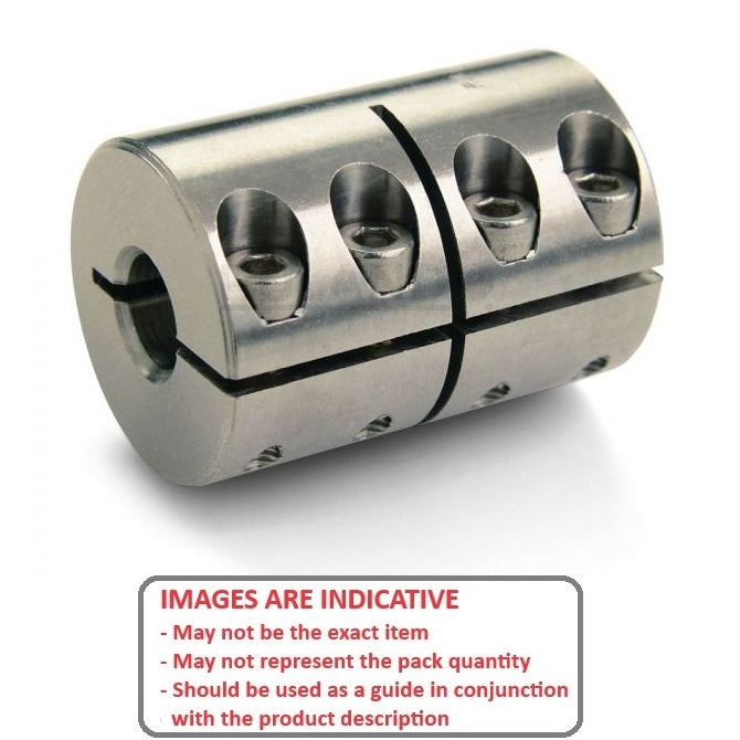 1100486 | CP-127K-127K-29-044-R1-3C --- Rigid Couplings - 12.700 - Keyed - Keyed 12.0 28.575 mm Clamp - Stainless Steel Coupling