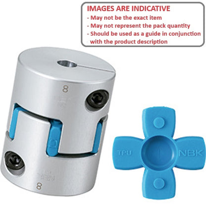 1089759 | CP-100K-100K-40-066-J-PU80C --- Spider Type C Complete Couplings - 10 - Keyed - 10 - Keyed - 40 mm - Aluminium with 80 Duro Blue Spider