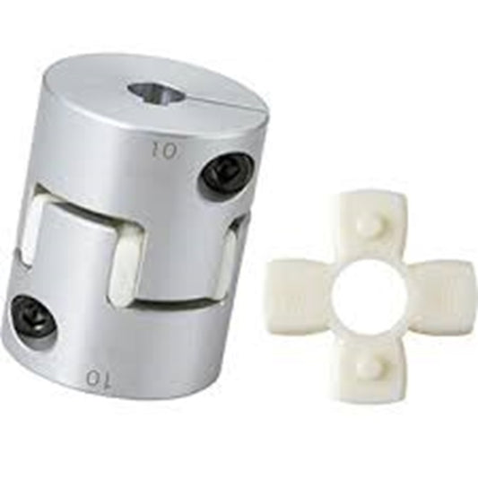 Spider Type C Complete Couplings - 9.525x9.525x30 mm - Aluminium with 92 Duro White Spider