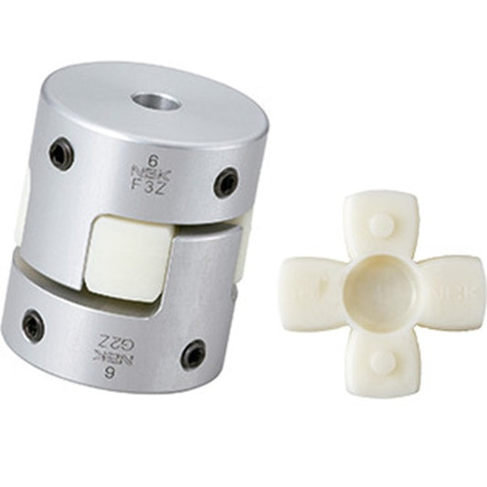 Spider Type C Complete Couplings - 6.35x6.35x14 mm - Aluminium with 92 Duro White Spider