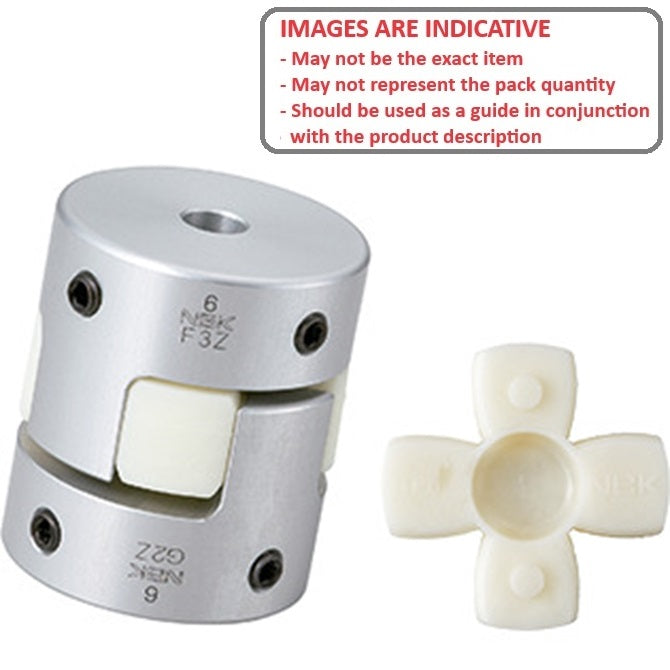 1057055 | CP-048-048-20-030-J-PU92G --- Spider Type C Complete Couplings - 4.762x4.762x20 mm - Aluminium with 92 Duro White Spider