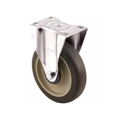 Plate Castors - Wheel diameter 75 Rigid 50 mm - Inst Rubber