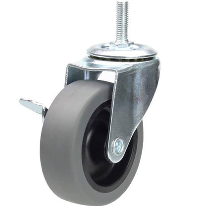 1159092 | RWC-S2714B (4 Pcs) --- Bolt Castors - Wheel Diameter 50 Swivel with Brake 30 mm - Grey Rubber - Non Marking Castor