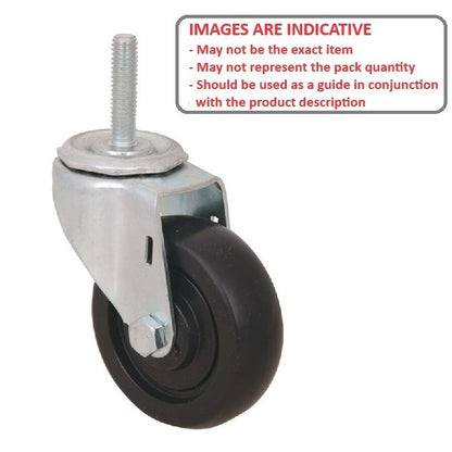 1161125 | WC415RS (4 Pcs) --- Stud Castors - 50.8 x 20.64 mm Swivel 34 General Purpose - Soft Rubber Castor