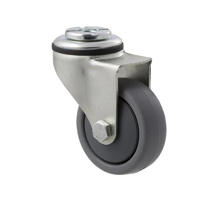 Bolt Castors - Wheel Diameter 50 Swivel 30 mm - Grey Rubber - Non Marking
