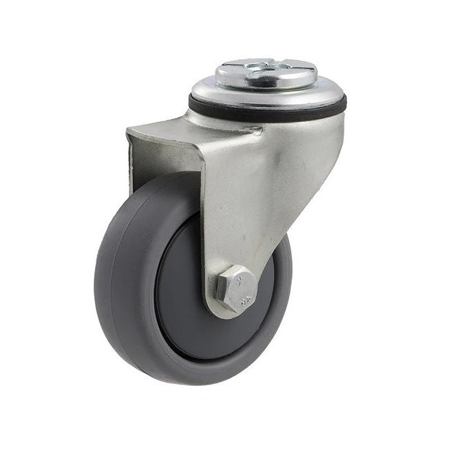 1159091 | RWC-S2714 (4 Pcs) --- Bolt Castors - Wheel Diameter 50 Swivel 30 mm - Grey Rubber - Non Marking Castor