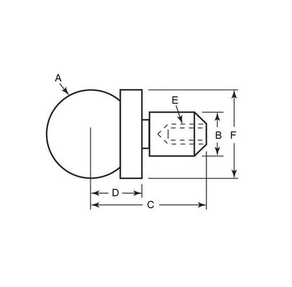 1110704 | BIN-01588-HS-A (PK-25) --- Inspection Balls - 15.875x7.93x27.432 mm - Carbon Steel Ball