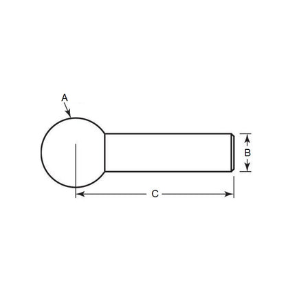 1069858 | BLTO-00635-CS-2 --- Tooling Balls - 6.35x3.175x14.3 mm Two Piece - Carbon Steel Ball