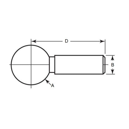 1069778 | BLTO-00635-CS-1 (Each) --- Tooling Balls - 6.35x3.175x14.3 mm One Piece - Carbon Steel Ball