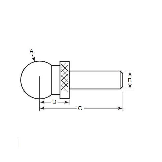 1135379 | BLTO-02540-CS-S2P (Each) --- Tooling Balls - 25.4x12.7x41.275 mm Two Piece - Carbon Steel Ball