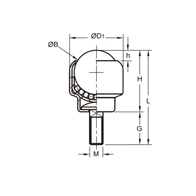 1196415 | BTU0100-060-TS-C (Each) --- Screw Stem Ball Transfer Units - 100 kg - 60.4x60.45 mm - Steel