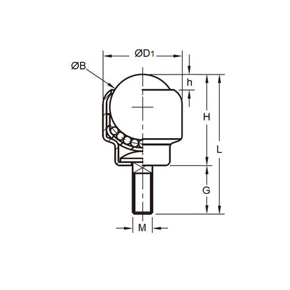 1144806 | BTU0034-016-TS-C --- Screw Stem Ball Transfer Units - 34 kg - 16x20.6 mm - Steel