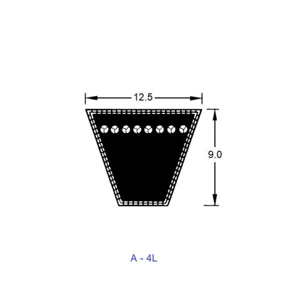 1217870 | BV12-00533-A21 --- Vee Belts - 533.0 - 21.0 in. - mm - - - 12.5 x 9.0mm A 4L - Natural Rubber - Fabric Jacket Belt