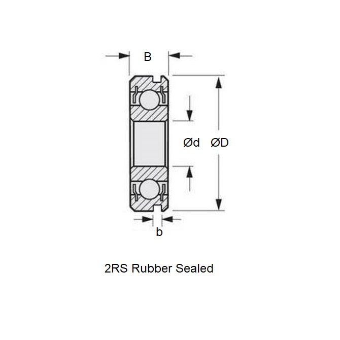 1091628 | 6000-2RS-N-ECO (Each) --- Single Row Ball Bearings - 10x26x8 mm with Snap Ring - Chrome Steel SAE 52100 Bearing