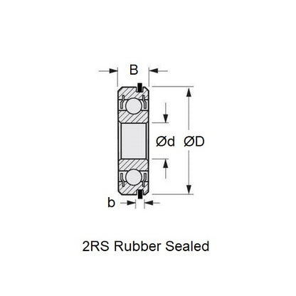 1086287 | R6A-2RU-MC3NR --- Single Row Ball Bearings - 9.525x22.225x7.142 mm - Chrome Steel SAE 52100
