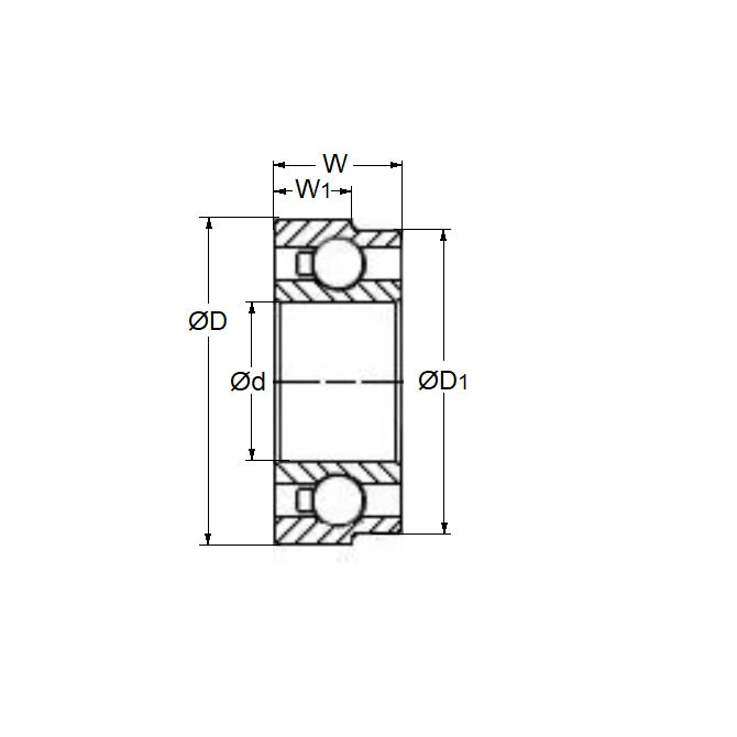 1047576 | SR144-D106-ZS --- Dental Applications Bearings - 3.175x6.35x2.381 mm - Stainless Steel AISI 440C - High Speed Phenolic Cage - Dental Special