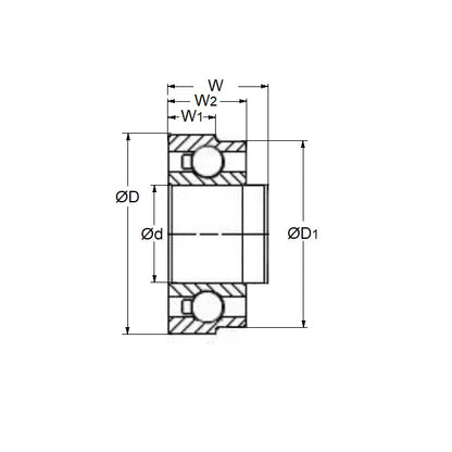1046659 | SWR144-D106W-CSN-ZS-TO (Each) --- Dental Applications Bearings - 3.175 6.350 / 5.979 - 2.381/2.778