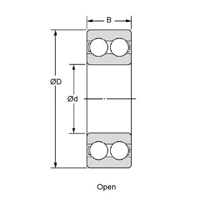 1170361 | 5213 --- Angular Contact Bearings - 65x120x38.1 mm Double Row Ball - Chrome Steel SAE 52100 Bearing