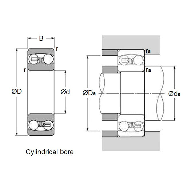 1131976 | 2204 (Each) --- Double Row Ball Bearings - 20x47x18 mm Self Aligning - Chrome Steel SAE 52100 Bearing