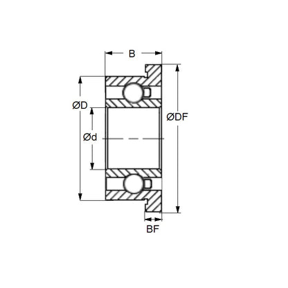 1047669 | SFR144A-ZS-MC34-GR5-R-AF12 --- Single Row Ball Bearings - 3.175x6.35x2.779 mm - Stainless Steel AISI 440C